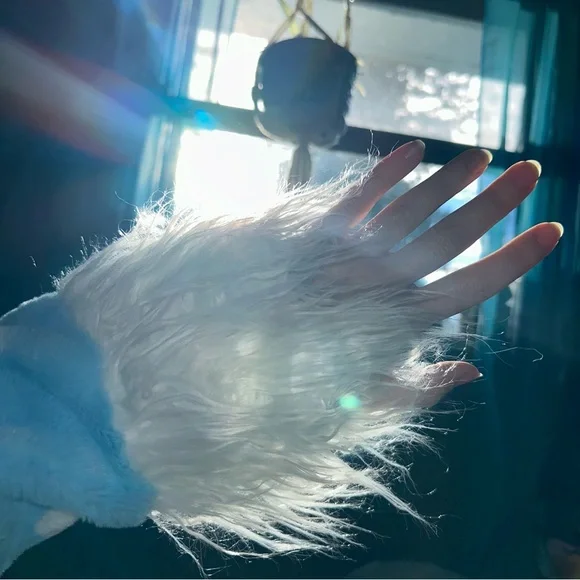 🪻[ Dolls Kill ] x dELiA*s Dreamscape Love Faux Fur Cloud Print Coat Festival - Picture 5 of 13